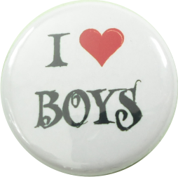 I love Boys Button weiss - zum Schließen ins Bild klicken